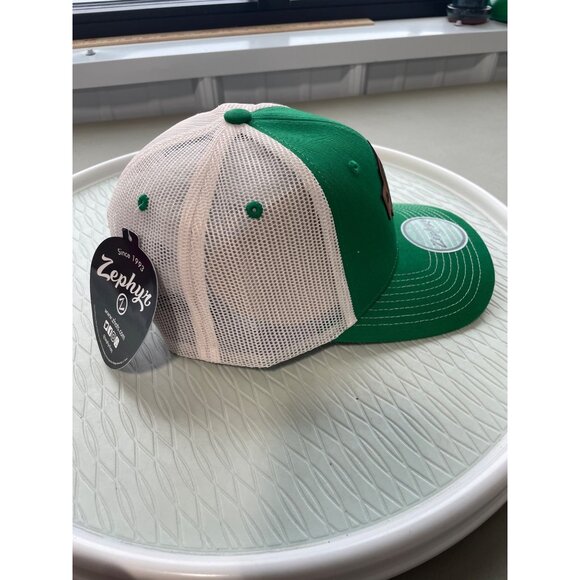 Zephyr K State Wildcats Baseball Cap OS Mesh Snapback Green White College NEW - Picture 5 of 7